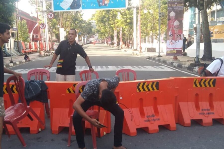 Menjelang Acara Tahbisan, Jalan Pattimura Mulai Ditutup