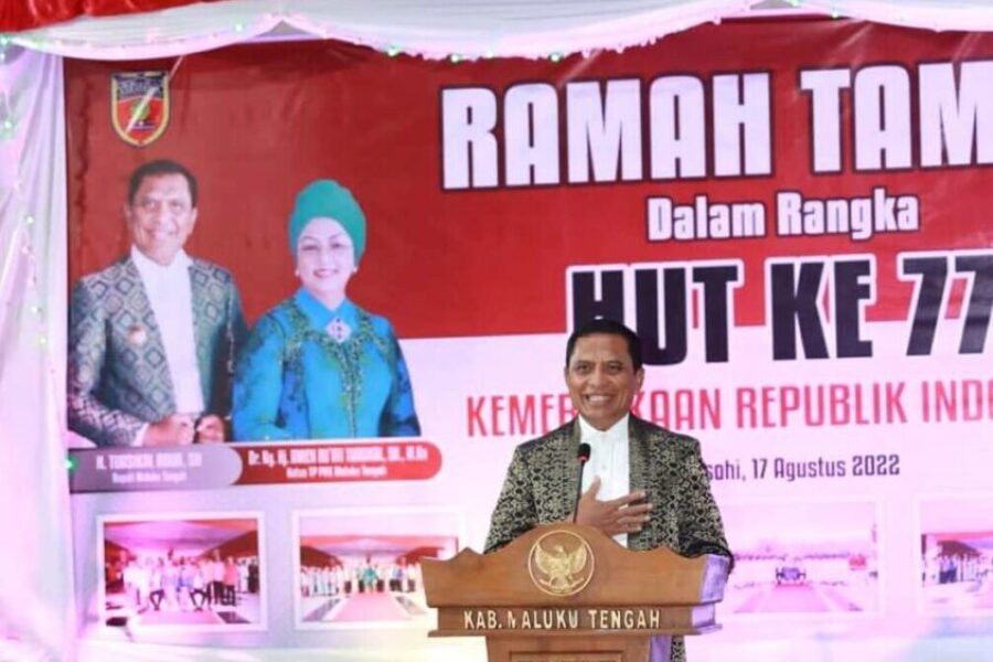 Bupati Malteng Tuasikal Abua, dalam kegiatan ramah tama HUT Kemerdekaan RI ke 77 tahun
