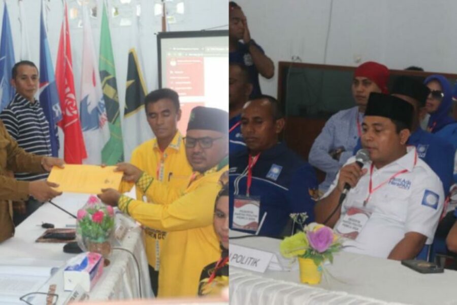 Berkas Pendaftaran Bakal Calon Legislatif (Bacaleg) Dari Partai Golkar Dan PAN, Saat Mendaftar Dikembalikan Oleh KPU Maluku Tengah